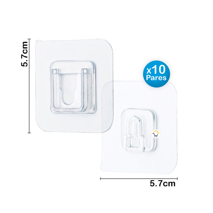 Ganchos de pared adhesivos transparentes de doble cara