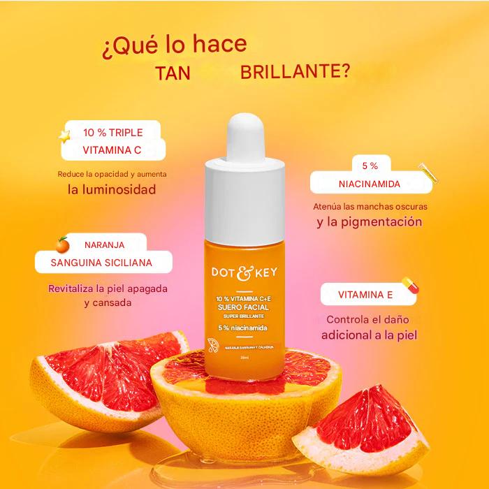 Dot & Key Suero facial con 10% de vitamina C y E y 5% de niacinamida