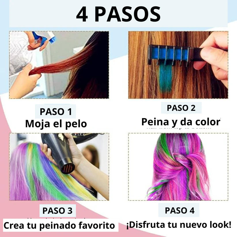 MagicHair 10 peines con tizas para el pelo