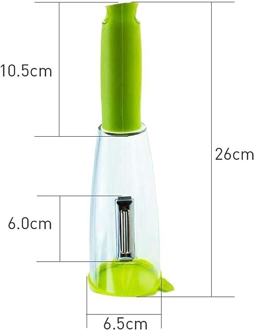 Pelador de frutas y verduras con almacenamiento de cáscaras para cocina limpia