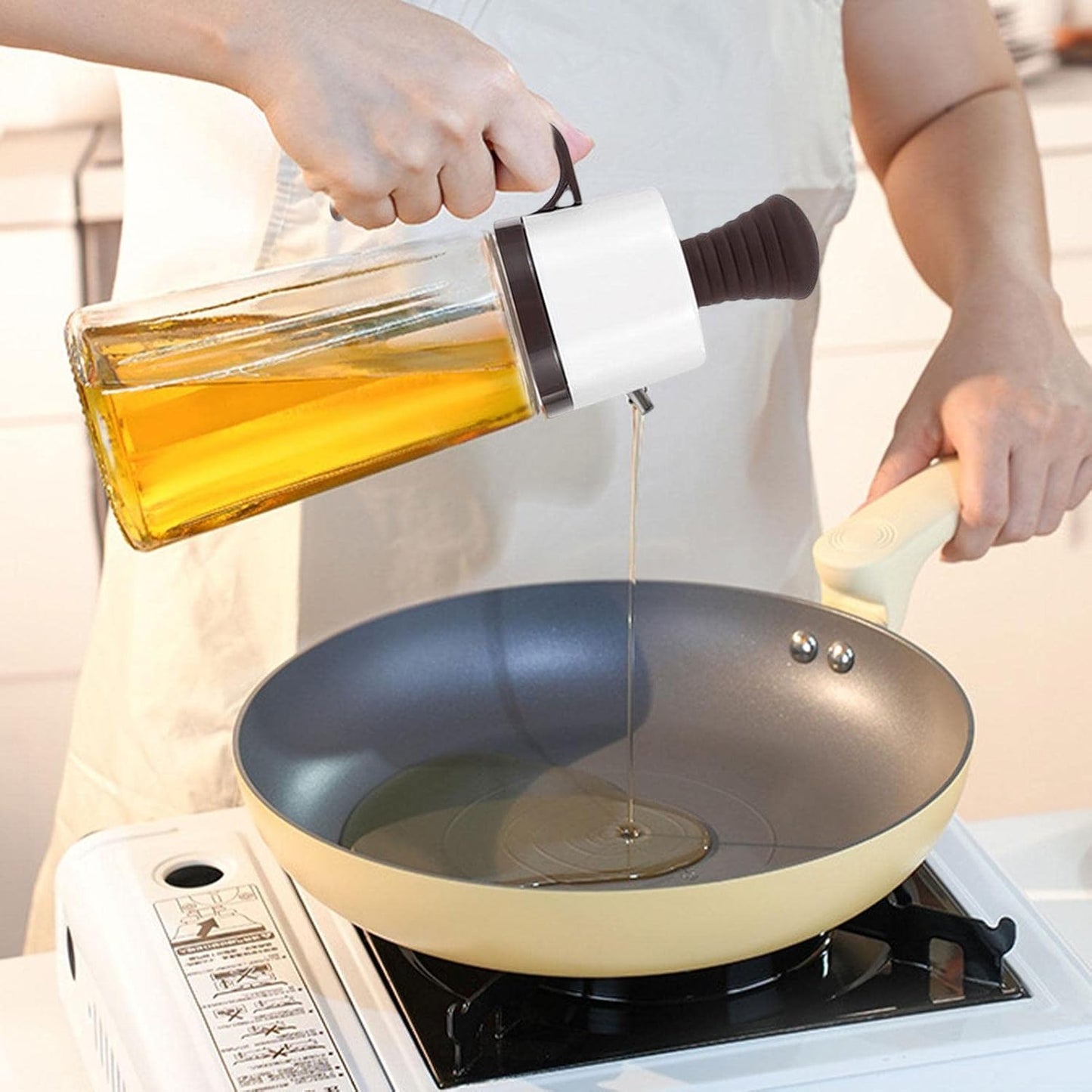 Botella dosificadora de aceite 2 en 1 con cepillo