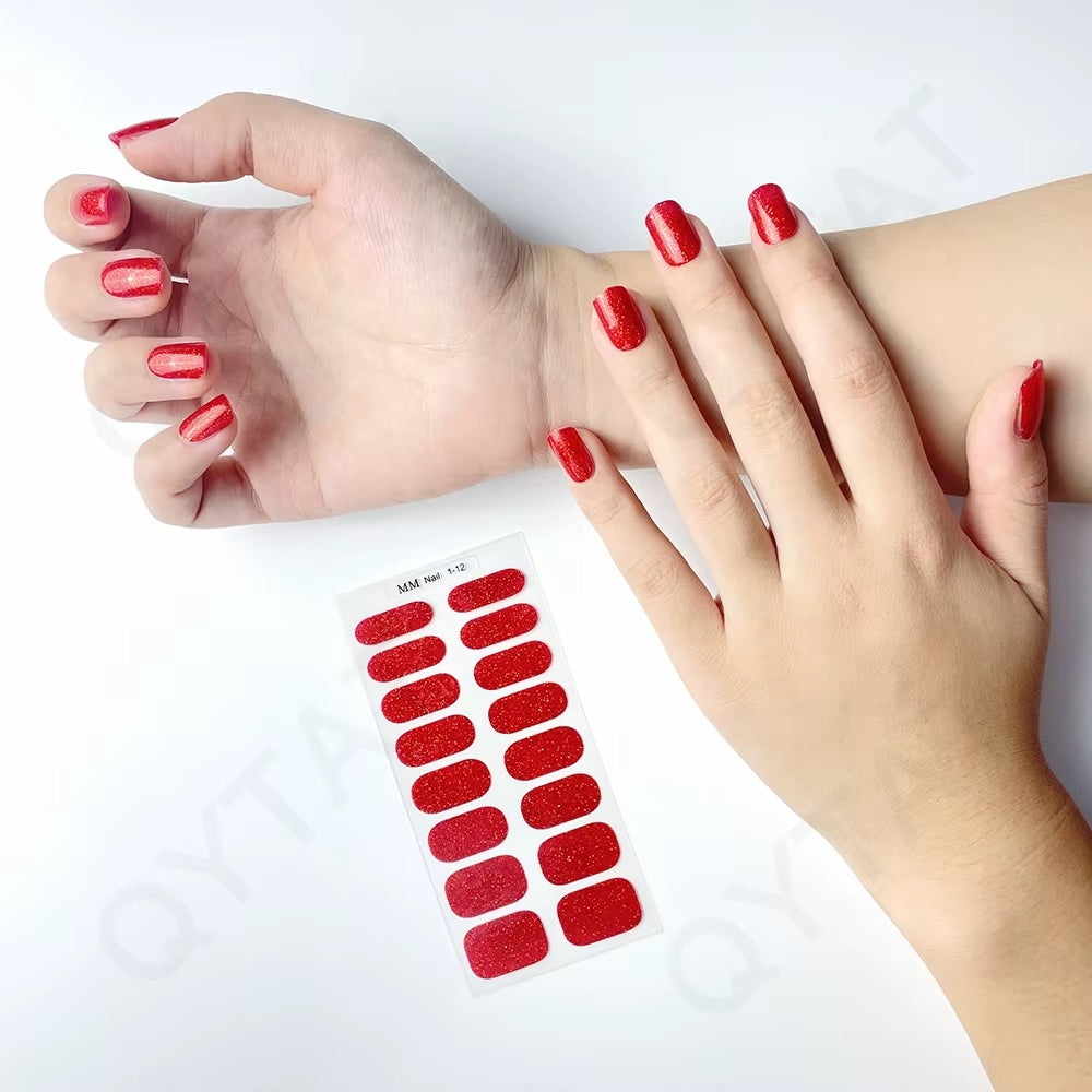 Nail uñas de Gel semicuradas, adhesivos de cobertura completa para lámpara UV (PACK DE 10)