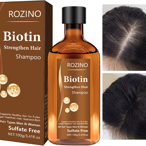 Acondicionador reforzante ROZINO Biotina, Hidratante con aceite de coco y Squalano a base de plantas