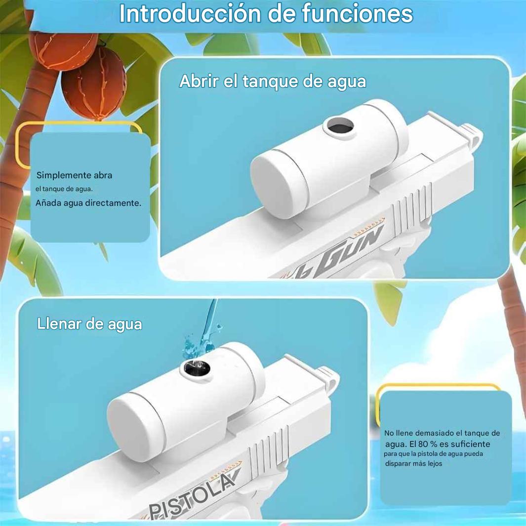 Pistola de agua bidireccional broma divertida y refrescante