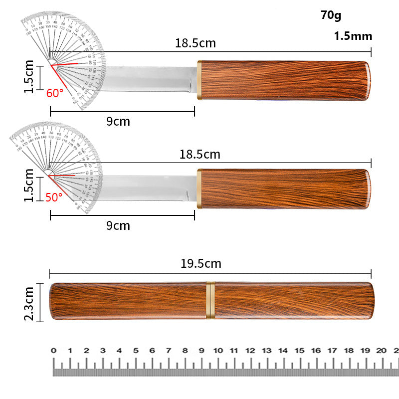 Fénix Cuchillo doble con mango de madera portátil