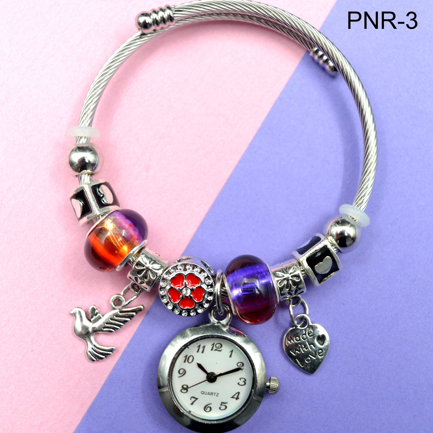 Reloj Pulsera Tipo Pandora Perla