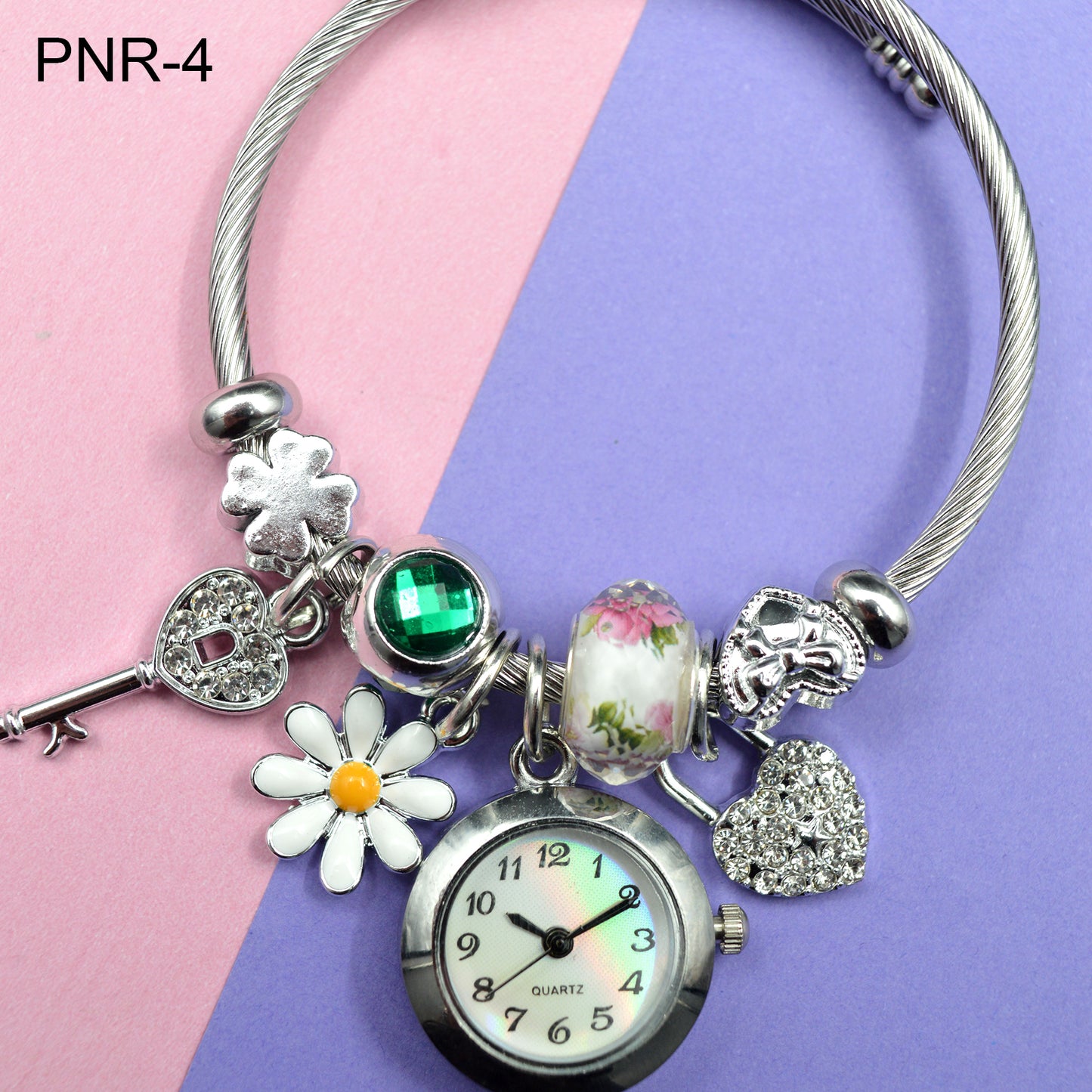 Reloj Pulsera Tipo Pandora Perla