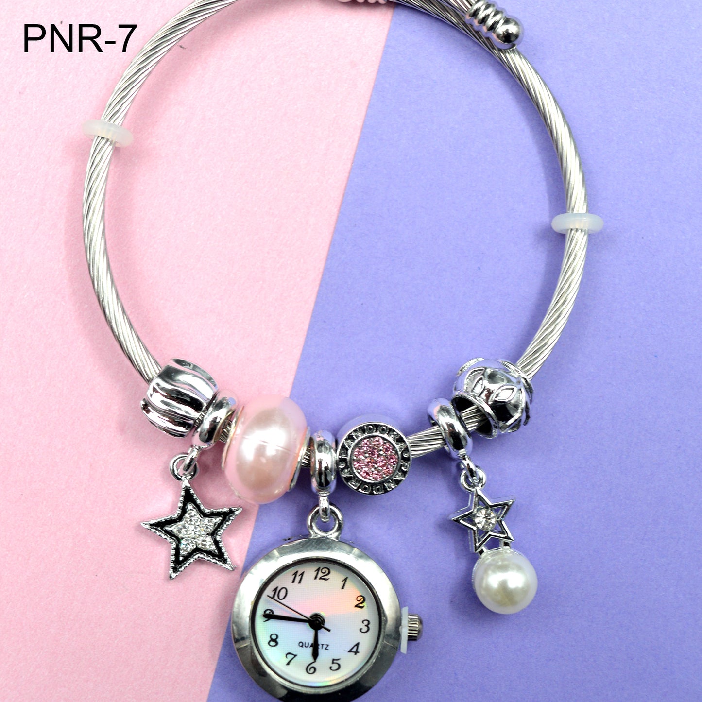 Reloj Pulsera Tipo Pandora Perla