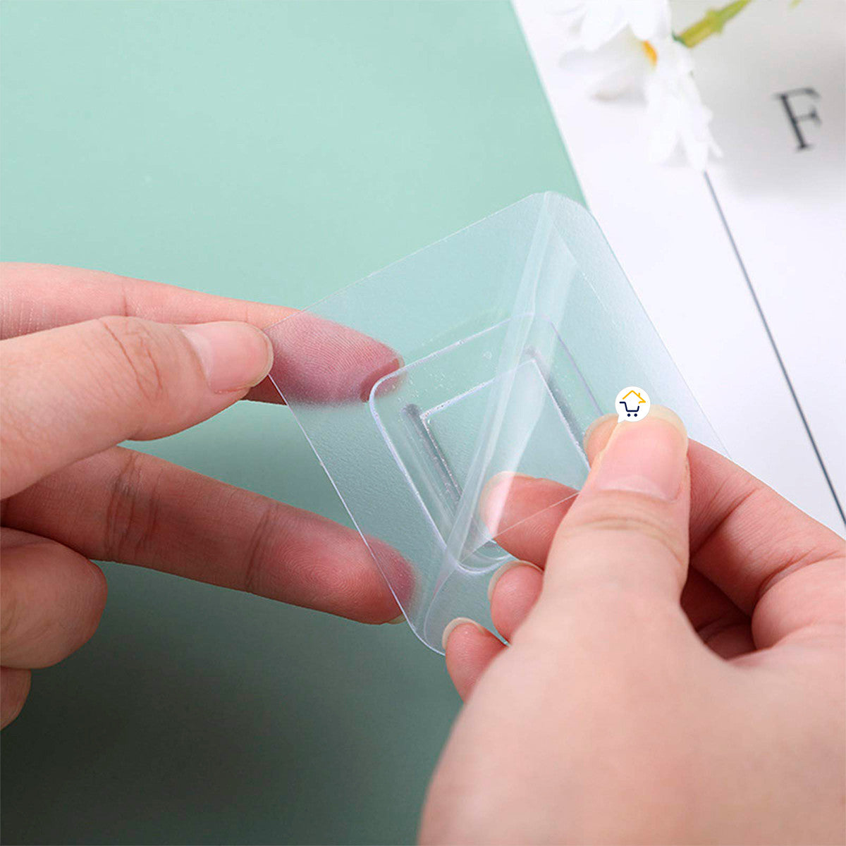 Ganchos de pared adhesivos transparentes de doble cara
