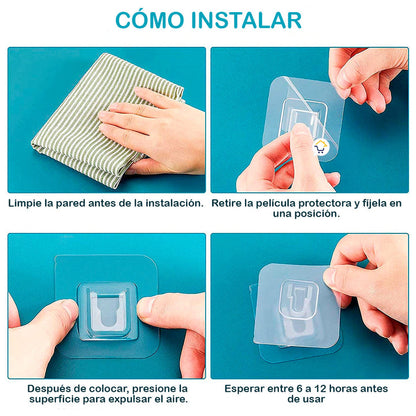 SOPORTES PARED AUTOADHESIVOS X 4 PARES