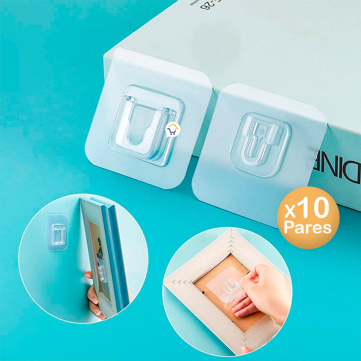 Ganchos de pared adhesivos transparentes de doble cara