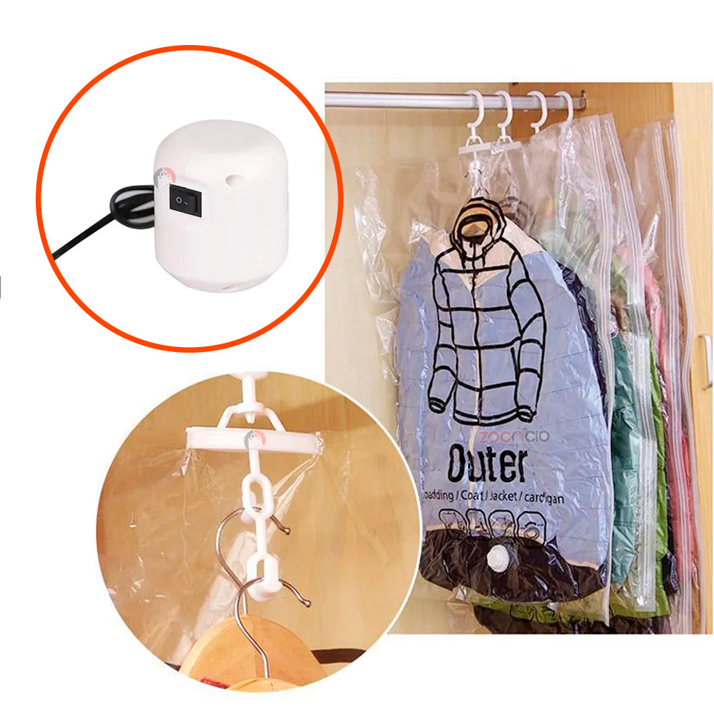 COMBO BOLSAS DE ALMACENAMIENTO AL VACÍO INCLUYE ( 2 BOLSAS PARA 4 PRENDAS C/U MÁS BOMBA