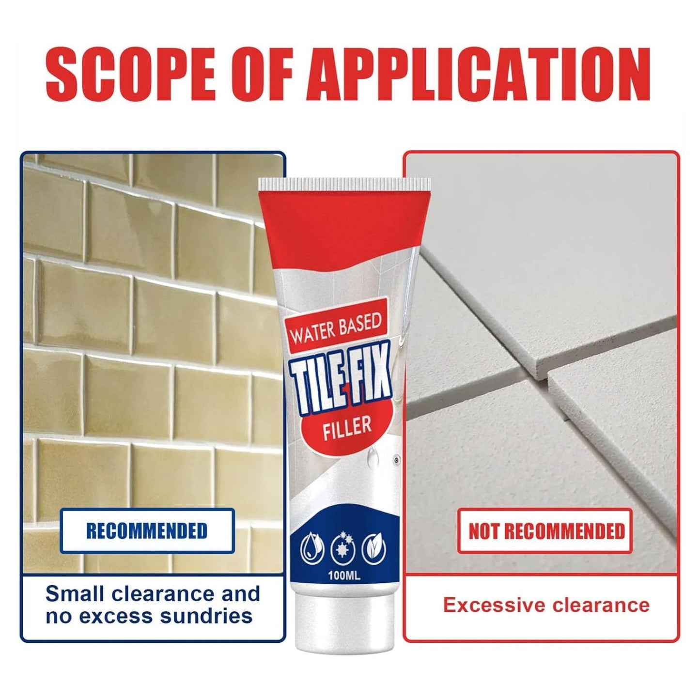 RELLENO DE HUECOS, AZULEJOS IMPERMEABLE