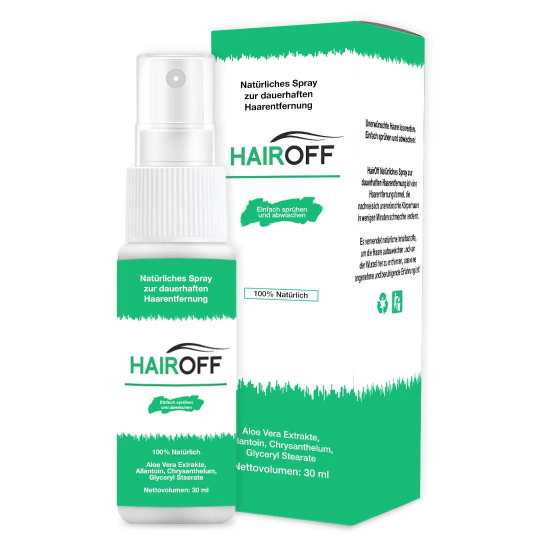 HairOff™ Spray natural para depilación permanente