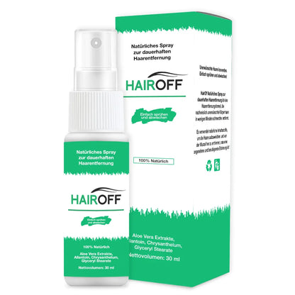 HairOff™ Spray natural para depilación permanente