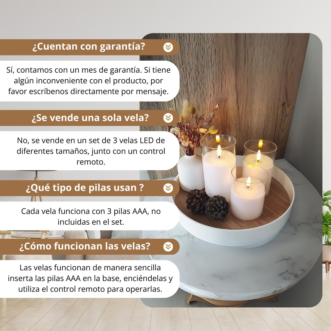 Decora - Velas reales sin llama