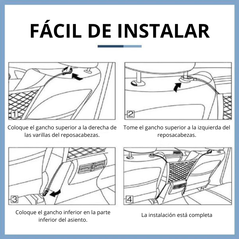 Procar Bolsa de malla elástica universal para automóvil (tres capas)