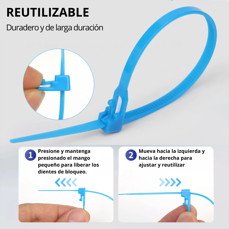 Hometik - 100pcs Amarras reutilizables de nailon