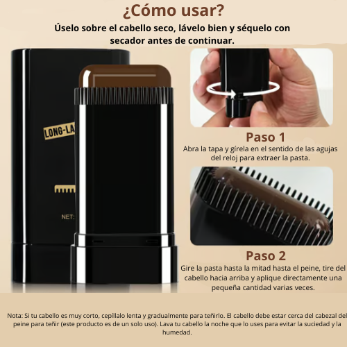 InstantComb - Tinte para el cabello con peine seguro y práctico