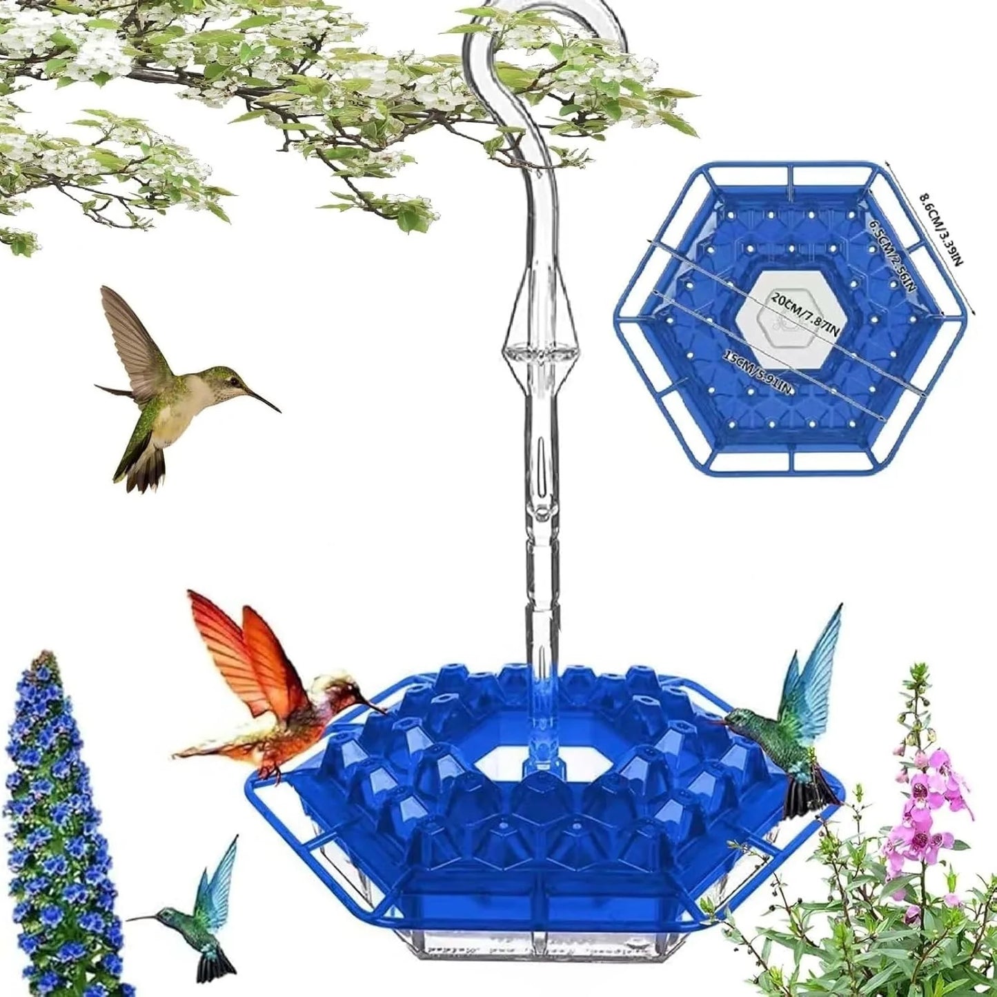 Birdfree Comedero para colibríes colgantes para exteriores
