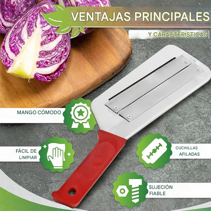 Cuchillo triturador de acero inoxidable + rallador de verduras + Ebook de recetas GRATIS