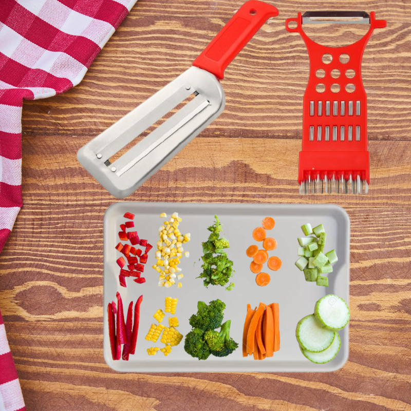 Cuchillo triturador de acero inoxidable + rallador de verduras + Ebook de recetas GRATIS