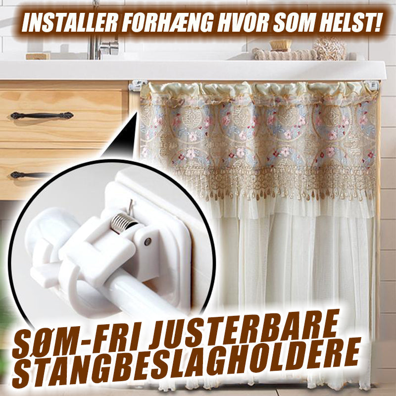 Soportes de barra de cortina ajustable sin clavos 1 par