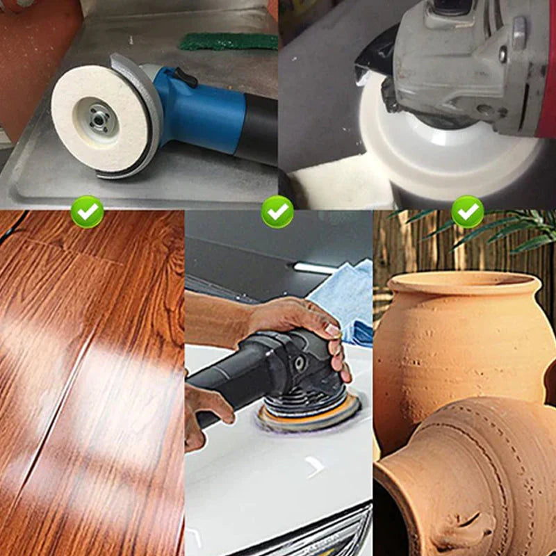 Discos de lana para pulido de metal (pack de 2 discos)