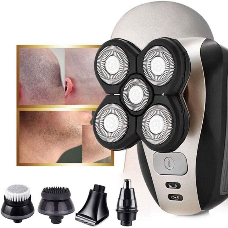 Maquinillas de afeitar eléctricas con cabezal de titanio 5D mejoradas y recortador de pelo de nariz