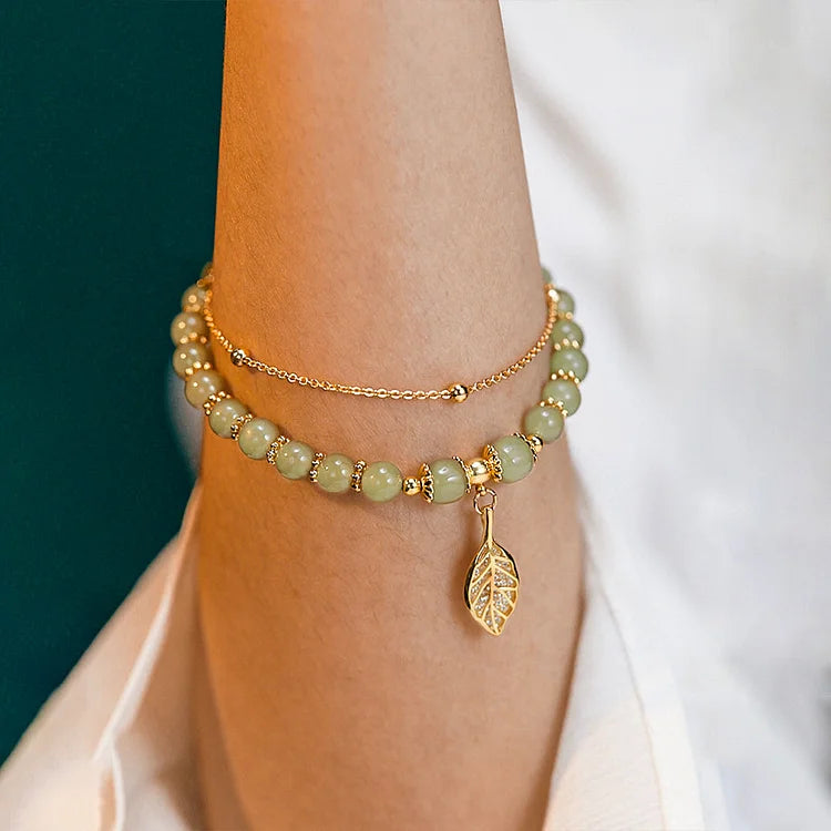 Pulsera de hoja  de jade hetiano
