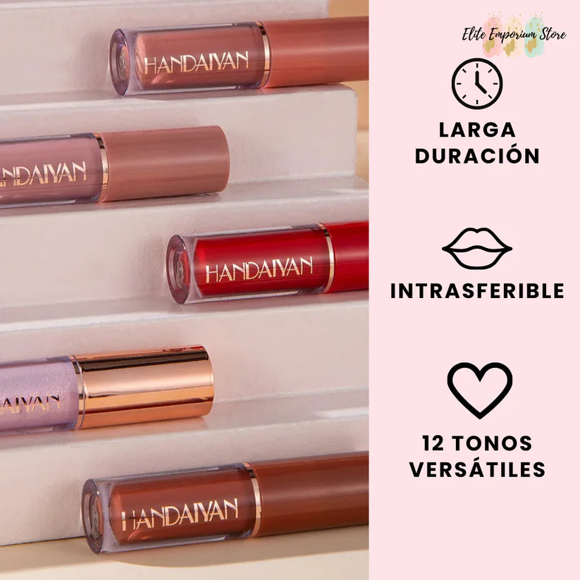 LuxeKiss - 12 Labiales hidratantes - Color duradero sin resecar tus labios