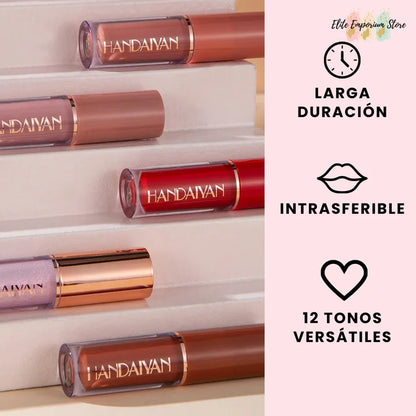 LuxeKiss - 12 Labiales hidratantes - Color duradero sin resecar tus labios