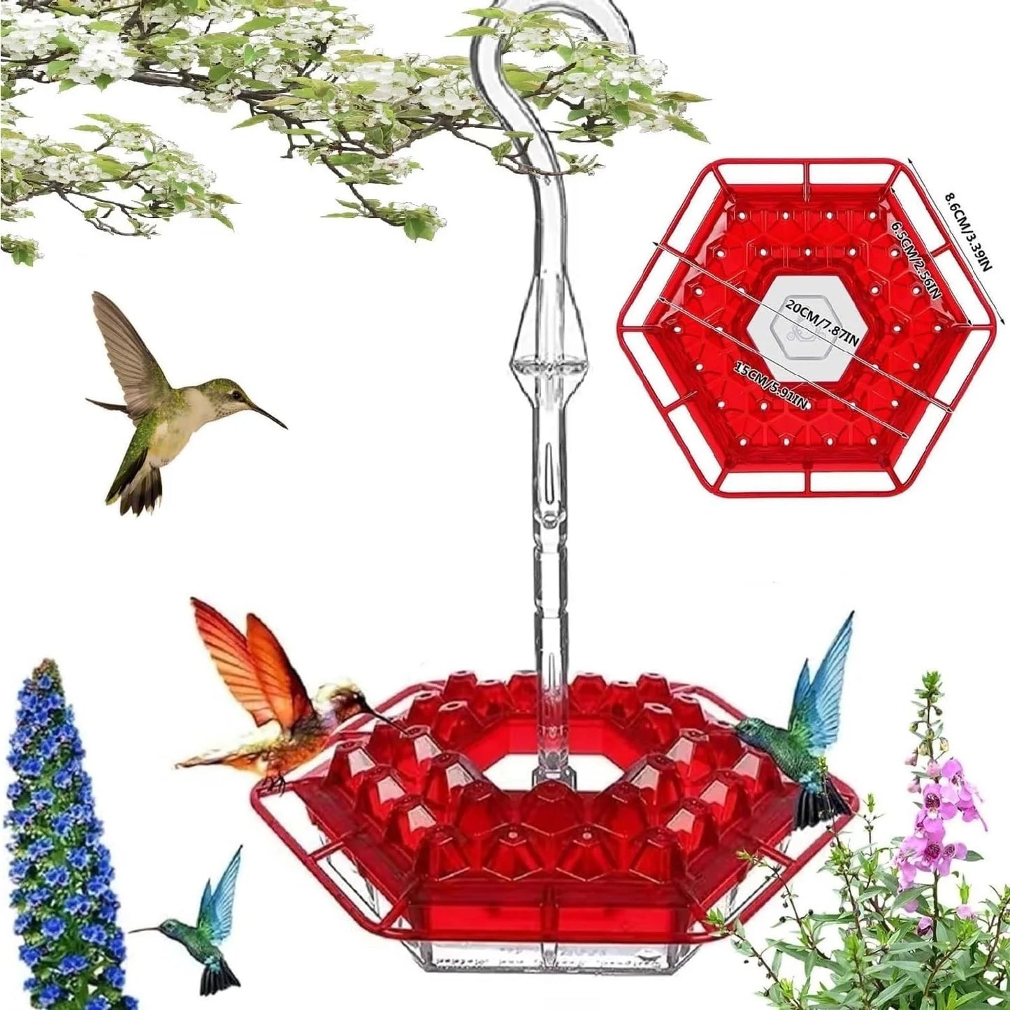 Birdfree Comedero para colibríes colgantes para exteriores
