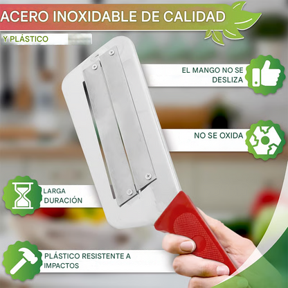 Cuchillo triturador de acero inoxidable + rallador de verduras + Ebook de recetas GRATIS