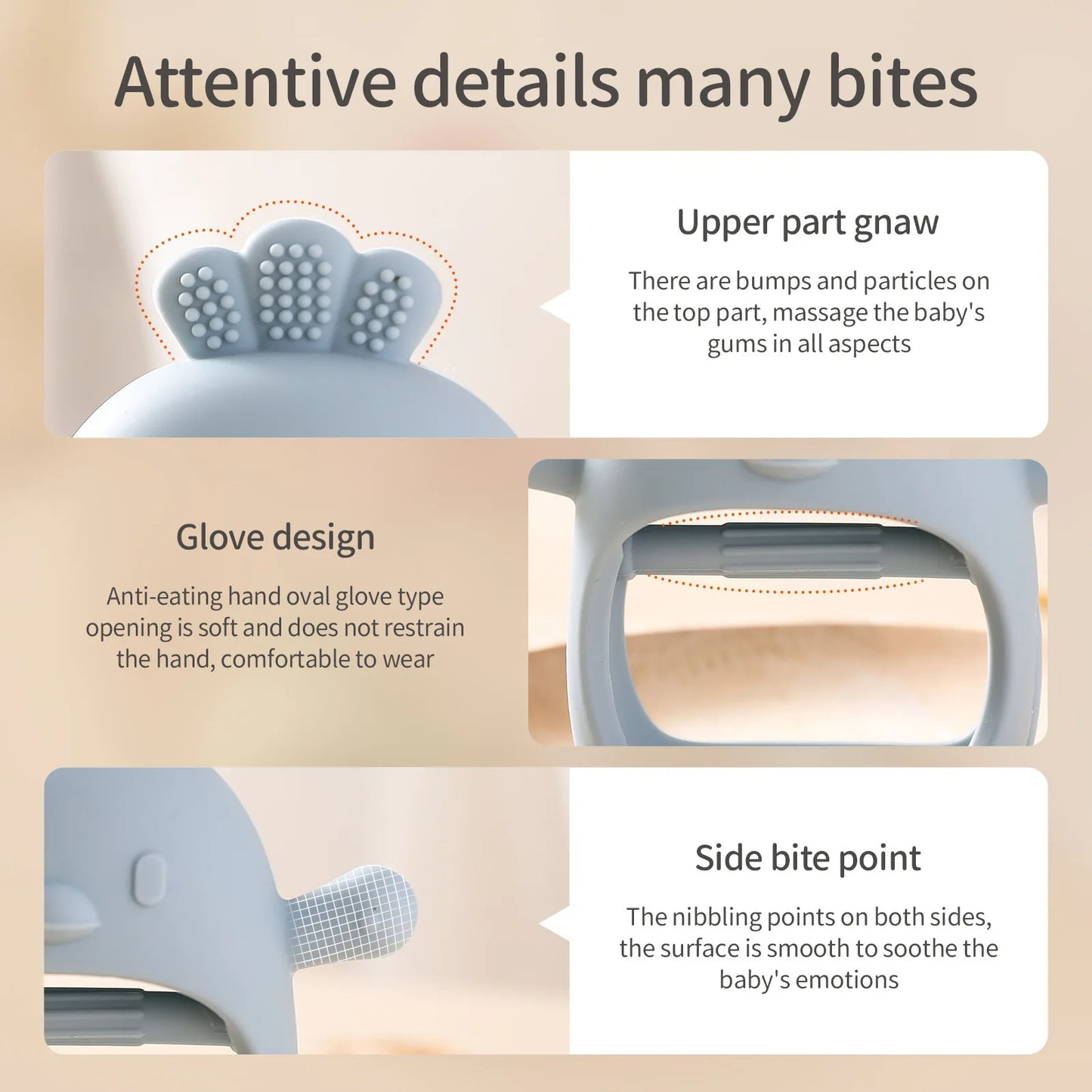 Guantes de pollito mordedor para bebé