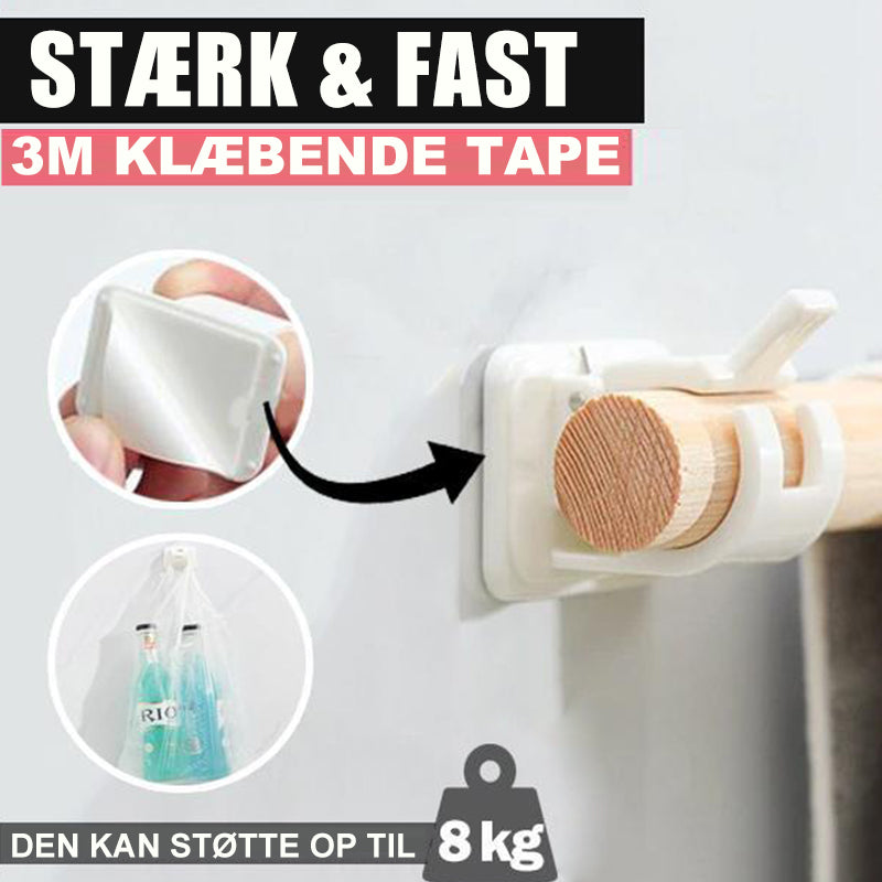 Soportes de barra de cortina ajustable sin clavos 1 par