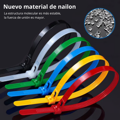 Hometik - 100pcs Amarras reutilizables de nailon