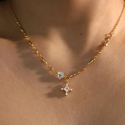 Collar flor y estrella