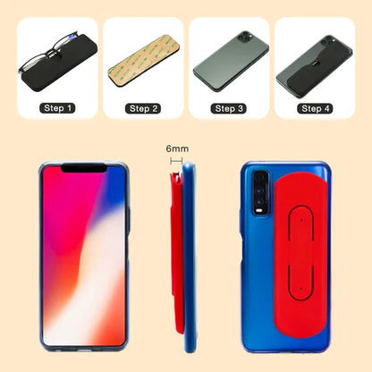 Gafas de lectura portátiles para presbicia con luz anti-azul y estuche para celular