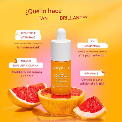 Dot & Key Suero facial con 10% de vitamina C y E y 5% de niacinamida