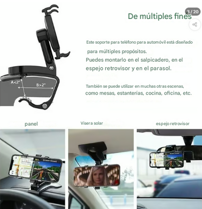 Carplus I Soporte de teléfono giratorio de 360 grados para el tablero del automóvil