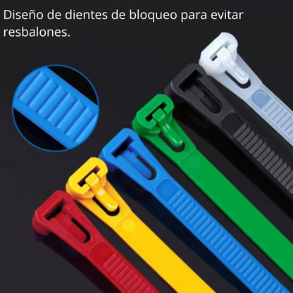 Hometik - 100pcs Amarras reutilizables de nailon