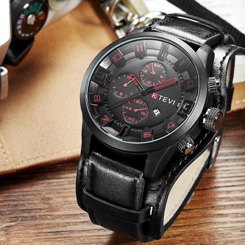 RELOJ DEPORTIVO KTEVI CON CORREA DE CUERO