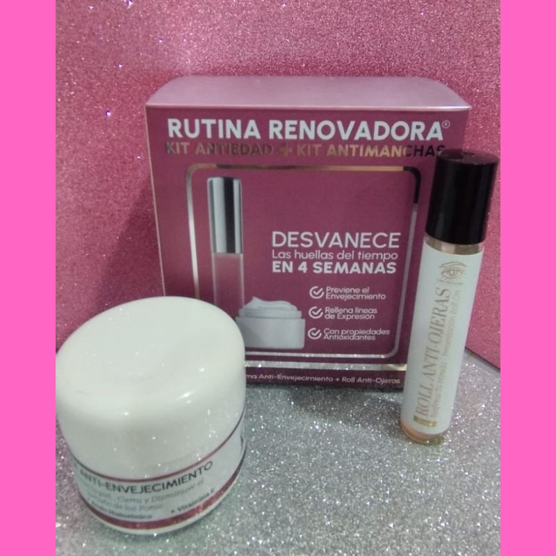 KIT CREMA ANTIEDAD + ROLL ON ANTIOJERAS