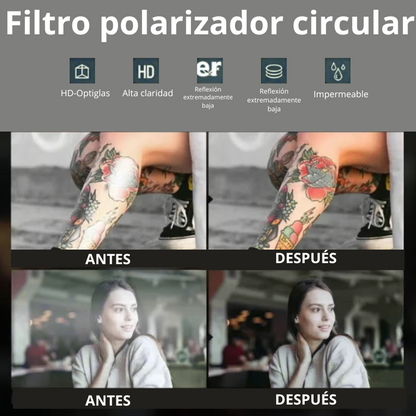 Samurai lente de cámara de smartphone, filtro polarizador circular