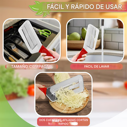 Cuchillo triturador de acero inoxidable + rallador de verduras + Ebook de recetas GRATIS