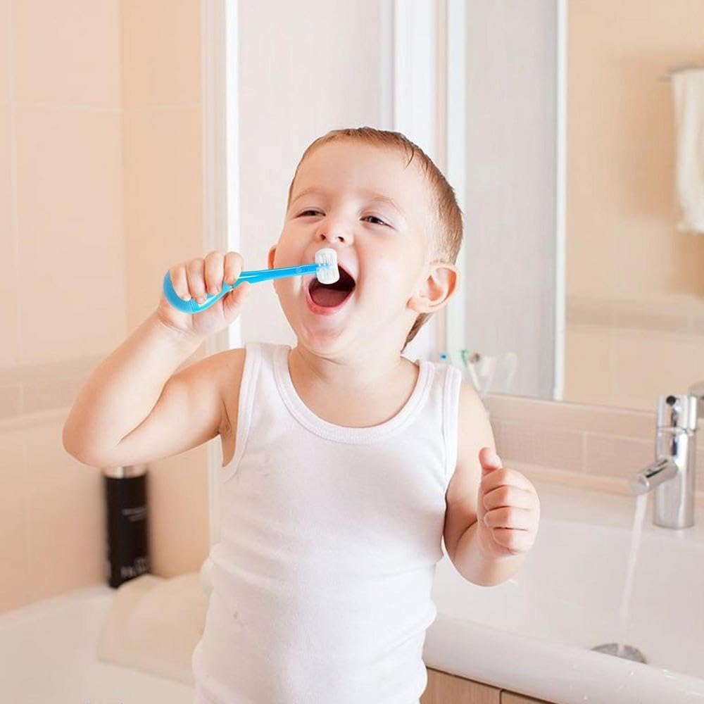 Cepillo de dientes de tres caras para niños