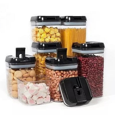 Contenedores herméticos para almacenamiento de alimentos con tapas X 7 unidades