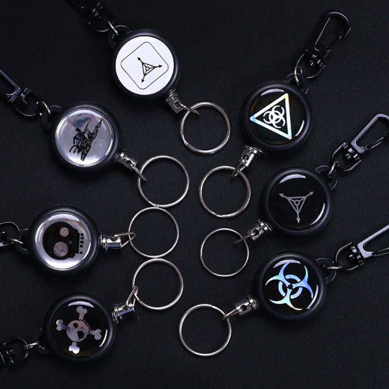 Paquete de 2 llaveros de cuerda de alambre retractiles