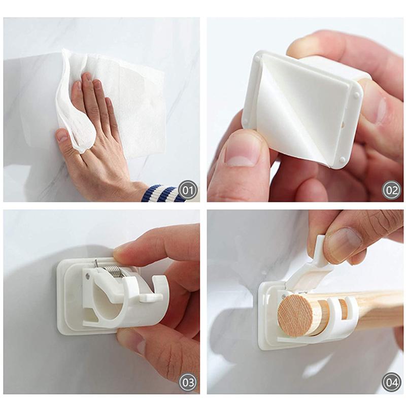 Soportes de barra de cortina ajustable sin clavos 1 par